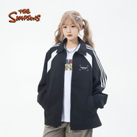 the Simpsons 辛普森一家男装运动夹克外套女秋季新款立领拼接防风情侣学生校服