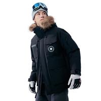 鸭鸭王一博同款羽绒服男女同款2025年冬季户外加厚保暖工装潮 黑色 S /165（90-100斤）