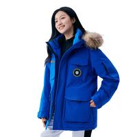 鸭鸭王一博同款羽绒服男女同款2025年冬季户外加厚保暖工装潮 宝蓝色 S /165(90-100斤)