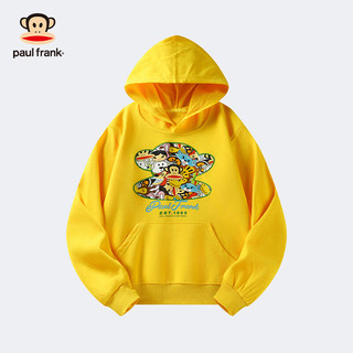 大嘴猴（paul frank）童装连帽卫衣2025秋冬款男女童舒适保暖多色中大童潮流百搭上衣 253F黑色 110