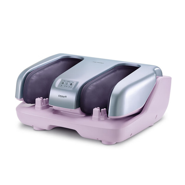 PLUS会员：傲胜 足疗机 腿部按摩器 脚部足底按摩仪 揉捏热敷 按足部小腿 OS-3241 线条妹妹 紫色