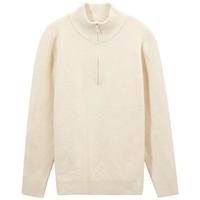 热风 hotwind2025年秋季男款舒适拉链立领针织衫潮酷百搭通勤毛衣男 03米色 M