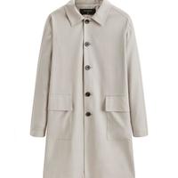 太平鸟男装 秋季宽松时尚男士风衣B1BED1407 卡其 S