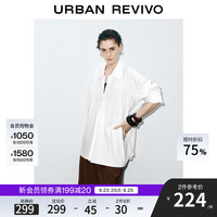 UR2025秋季女装流动哲学超宽松棉质开襟衬衫ULU250009 本白 L (XL-XXL)