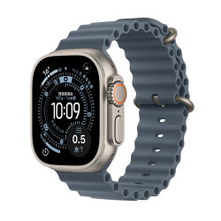 苹果 Apple Watch Ultra 3 智能手表49毫米原色钛金属表壳铁锚蓝色海洋表带