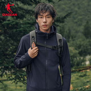 乔丹男款加绒外套男2025春秋季户外保暖风衣夹克软壳运动衣服 新星蓝 165/S