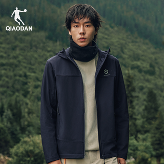 乔丹男款加绒外套男2025春秋季户外保暖风衣夹克软壳运动衣服 新星蓝 165/S