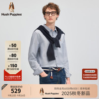 暇步士（Hush Puppies）【舒适全棉】男装2025秋季简约基础款百搭牛津纺长袖衬衫