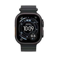 Apple Watch Ultra 3 智能手表49毫米黑色钛金属表壳黑色海洋表带