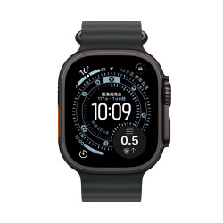 Apple Watch Ultra 3 智能手表49毫米黑色钛金属表壳黑色海洋表带