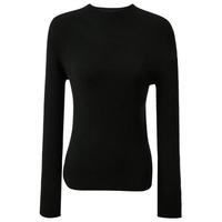 三彩【无缝一体】2025冬季半高领修身针织衫打底衫M 经典黑发 L 165/88A