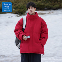 JEANSWEST LIFE棉衣男冬季2025外套男加厚潮流保暖棉服 红色MYM24-99999 XL (140-165斤)