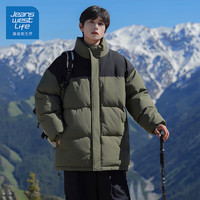 JEANSWEST LIFE棉衣男冬季2025外套男加厚潮流保暖棉服 拼接军绿MYM24-88888 3XL (185-210斤)
