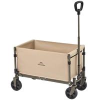 Naturehike挪客户外轻盈户外露营小推车折叠露营车便携野餐车野营拉车野外营地车 亚麻棕 90L 无刹车