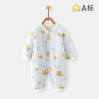 班杰威尔婴儿衣服秋冬季夹棉连体衣加厚外出服新生儿宝宝棉衣哈衣爬服 加厚小熊蓝棉衣 73cm (6-9个月身高66-73cm)