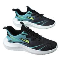 回力运动鞋男鞋网面透气跑步鞋男轻便减震软底网面鞋男休闲鞋子男 黑绿 42