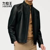九牧王【25新-皮衣外套】商务通勤男士高端领导秋冬公务保暖夹克上衣 黑色立领 1799 4XL 185/108B(56)