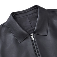 九牧王【25新-皮衣外套】商务通勤男士高端领导秋冬公务保暖夹克上衣 黑色拉链 1799 3XL 185/104A(54)