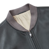 九牧王【25新-皮衣外套】商务通勤男士高端领导秋冬公务保暖夹克上衣 军绿立领 2380 4XL 185/108B(56)