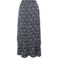 百图betu女装春半身裙法式气质蓝调碎花高腰显瘦裙子2402T89 藏青 L