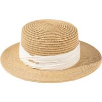 Siggi防晒草帽女春夏法式出游平顶遮阳帽时尚休闲海边度假礼帽母亲 白玉