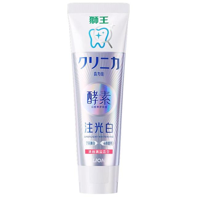 狮王 齿力佳水光酵素注光白牙膏成人去黄含氟狮王注光白 清柚+绿意 120g*4支