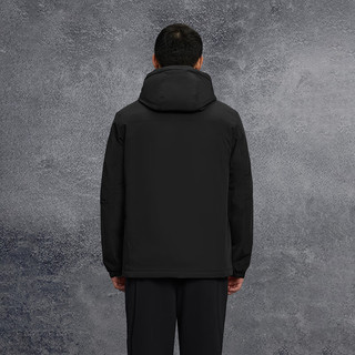 HLA海澜之家棉服男25轻商务经典系列连帽外套男冬季 黑色（净色）(10) XL 180/96A(XL)151~164斤