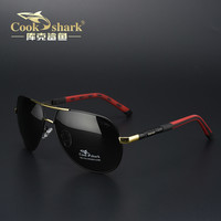 移动端：库克鲨鱼 cookshark 偏光太阳镜 男士驾驶专用飞行员式镜架