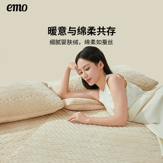 一默暖垫床盖加绒牛奶绒床褥加绒垫子冬季保暖绑带榻榻米床褥垫被