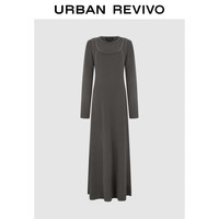 UR秋季女装时髦假两件设计感长袖连衣裙UWJ740073 S