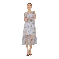 UR2024春季新款女装时尚气质刺绣花卉绑带长袖连衣裙UWG740052