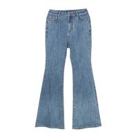 百图betu女装2025夏季牛仔裤酒杯腿喇叭裤舒适棉感裤子女2504D10 牛仔色 M