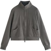 初语薄外套女2025秋季发热绒感轻运动显瘦长袖开衫上衣 灰色 S