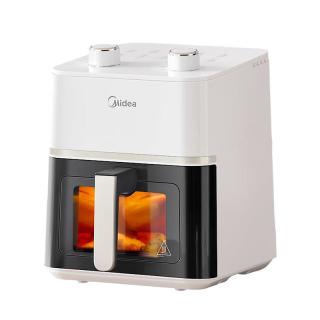 移动端、京东百亿补贴：美的 可视多功能 空气炸锅  白色 4.5L