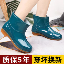 无品牌 雨鞋 女款成人防水防滑牛筋底低筒胶鞋 墨绿 36