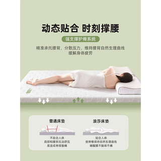 浪莎（langsha）A类乳胶床垫1.5米x2米席梦思榻榻米床垫1.5米x1.9米宿舍单人 三菱格-白色印花【厚约6cm】 150x190cm【软硬适中 支撑有度】 min-双拼-白绿【厚约6cm】