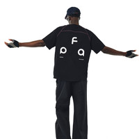 FPA 速干7A抗菌哈苏线短袖潮牌潮流夏季圆领宽松休闲半袖t恤 黑色 L