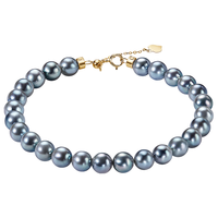 meluxe美奈 18K金akoya海水珍珠手链圆形真多麻色珍珠手链 【5-5.5mm】强光小瑕