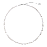 meluxe美奈 淡水珍珠项链圆形强光小米珠锁骨链年轻款 生日礼物送老婆 白色4-4.5mm，长40+5cm