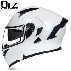 ORZ 991-2 摩托车头盔 54-61cm 珍珠白-透明-茶尾