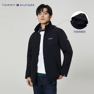 TOMMY HILFIGER【潮流风衣款】出走都市25秋冬男软壳夹克/防水可收纳帽外套 【风衣款软壳夹克】经典黑BDS XL （：165-180斤）