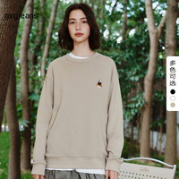 gxg.jeans男装卫衣 2024年秋季纯棉基础圆领上衣 三色可选 卡其色-1 XL (180)