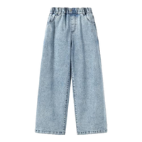 英氏（YEEHOO）儿童裤子女童牛仔裤秋季透气长裤休闲柔软牛仔直筒裤春秋中大童装 摩登单宁-浅牛仔 160