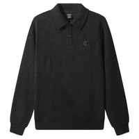 Cabbeen 卫衣男创意提花设计图案精美层次分明冬季长袖卫衣 煤黑色01 L /175/50