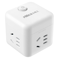 NVC雷士电工转换插头插座10A 多功能插座/电源转换器总控一转四魔方插座白色