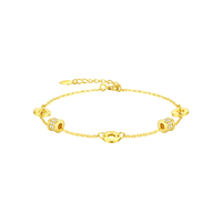 周大生小蛮腰纯银手链女轻奢小众金色手饰