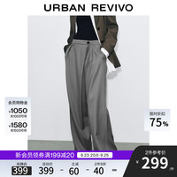URBAN REVIVO 通勤风 女士直筒裤  中灰 XS