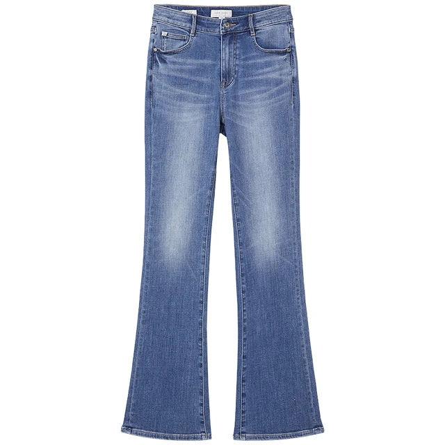 MISS SIXTY【牛仔面料】2025秋季牛仔裤女含天丝微喇叭裤 中蓝短版 24