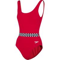 Speedo速比涛女士泳衣U型露背休闲修身显瘦抗氯防晒泳衣