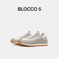 BLOCCO5女鞋秋季单鞋华夫拼色复古增高时尚休闲运动鞋轻便透气 灰色 38